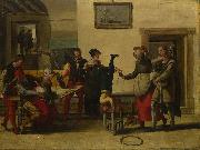 The Brunswick Monogrammist Itinerant Entertainers in a Brothel painting